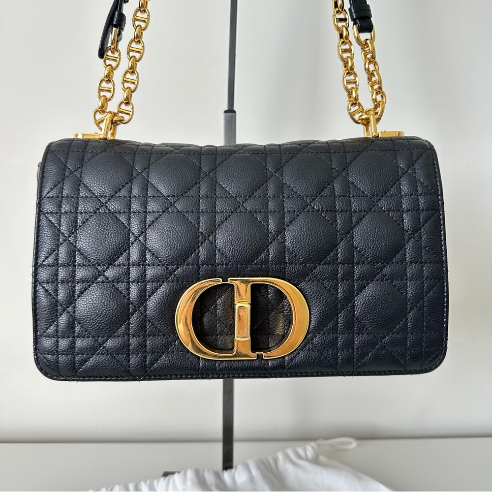 Dior Caro Medium Shoulder Bag - Black Cannage Calfskin | Great Condition ✨